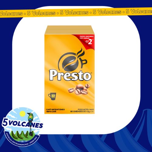 Café Presto Sticks - 80 Sobresitos de Café Instantáneo Nicaragüense