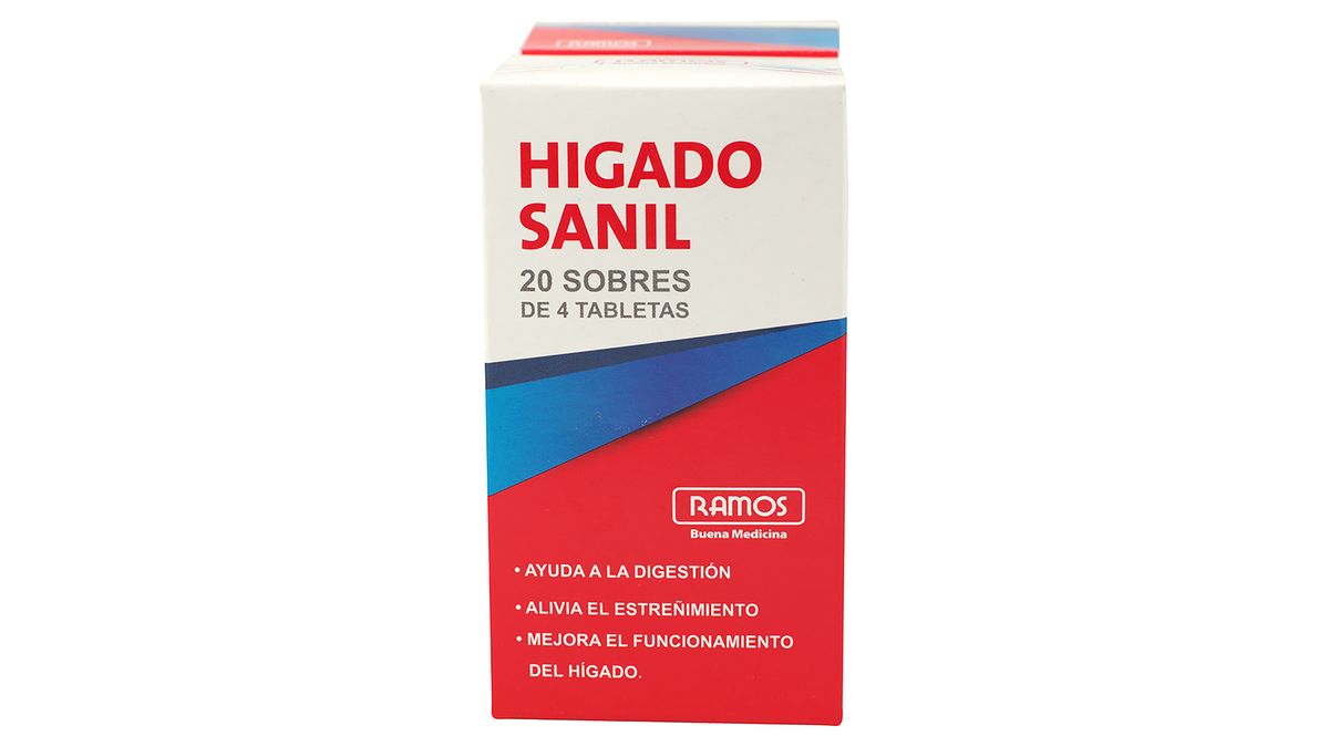 Higado sanil sobre de 4 pastillas