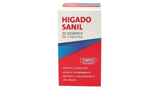 Higado sanil sobre de 4 pastillas